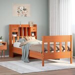 vidaXL Cadre de lit sans matelas cire marron 75x190 cm bois pin massif