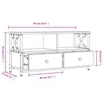 vidaXL Meuble TV sonoma gris 90x33x45 cm bois d'ingénierie et fer