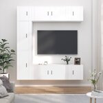 vidaXL Ensemble de meubles TV 7 Pièces Blanc Bois d'ingénierie