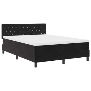 Lit à ressorts vidaXL avec matelas et LED Noir 160x200 cm Velours