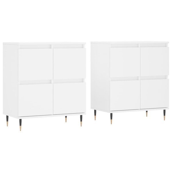 vidaXL Buffets 2 Pièces blanc bois d'ingénierie
