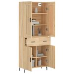 vidaXL Buffet haut Chêne sonoma 69 5x34x180 cm Bois d'ingénierie