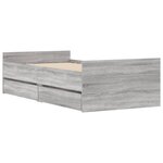 vidaXL Cadre de lit avec tiroirs sans matelas sonoma gris 100x200 cm