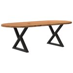 vidaXL Table à manger marron clair bois de chêne massif ovale
