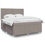 vidaXL Sommier à lattes de lit avec matelas Taupe 180x200 cm Tissu