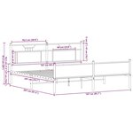 vidaXL Cadre de lit en métal sans matelas chêne fumé 160x200 cm