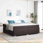 vidaXL Cadre de lit Marron foncé 200 x 200 cm tissu