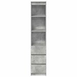 vidaXL Buffet haut gris béton 37 5x35x180 cm bois d'ingénierie