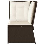 vidaXL Canapé d'angle de jardin avec coussins marron résine tressée