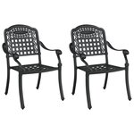 Chaises de jardin vidaXL 2 Pièces Noires en aluminium moulé