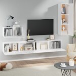 vidaXL Ensemble de meubles TV 4 Pièces Blanc Bois d'ingénierie