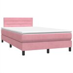 vidaXL Sommier à lattes de lit avec matelas rose 120x220 cm velours