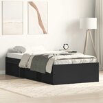 vidaXL Cadre de lit sans matelas noir 90x190 cm