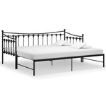 vidaXL Cadre de canapé-lit extensible sans matelas Noir Métal 90x200cm