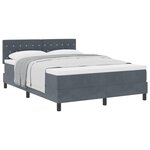 vidaXL Lit à ressorts avec matelas Gris foncé 140 x 200 cm Velours