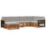 vidaXL Ensemble de canapés d'extérieur 6 pc Naturel et gris clair