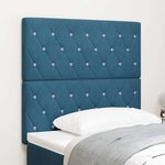 vidaXL Tête de lit capitonnée en velours bleu foncé avec boutons en cristal  100 cm