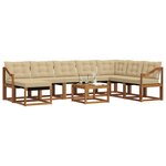 vidaXL Ensemble de canapés d'extérieur 9 pc Naturel et Beige