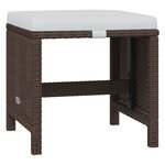 vidaXL Ensemble à dîner de jardin coussins 21Pièces Marron Résine tressée