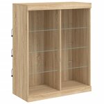vidaXL Buffet avec lumières LED chêne sonoma 202x37x100 cm