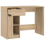 Bureau table poste de travail meuble d'ordinateur informatique étude chêne sonoma 100 x 50 x 75 cm bois d'ingénierie brun 02_0023631