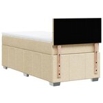 vidaXL Sommier à lattes de lit avec matelas Crème 100x200 cm Tissu