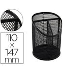 Pot a crayons q-connect maille metallique 3           compartiments hauteur 147 mm  diametre 110mm coloris noir