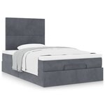 vidaXL Cadre de lit ottoman et matelas gris foncé 120x200 cm velours