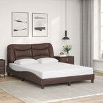 vidaXL Cadre de lit avec LED sans matelas Hvar marron 140x190 cm