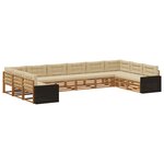 vidaXL Ensembles de canapés avec coussin 10 Pièces Bois d'Acacia Massif