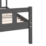 vidaXL Cadre de lit sans matelas gris bois massif 100x200 cm