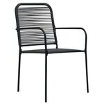 vidaXL Mobilier à dîner d'extérieur 9 Pièces Noir Verre et acier