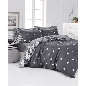 Parure de lit - housse de couette 220 x 240 + 2 taies d'oreiller 60 x 60 65 coton- Gris