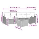 vidaXL Ensemble de canapé de jardin 6 Pièces Noir Poly rotin