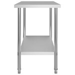 vidaXL Table de travail de cuisine 120x60x85 cm Acier inoxydable