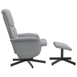 vidaXL Fauteuil inclinable avec repose-pied gris clair tissu