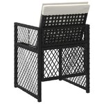 vidaXL Chaises de jardin lot de 4 avec coussins noir résine tressée