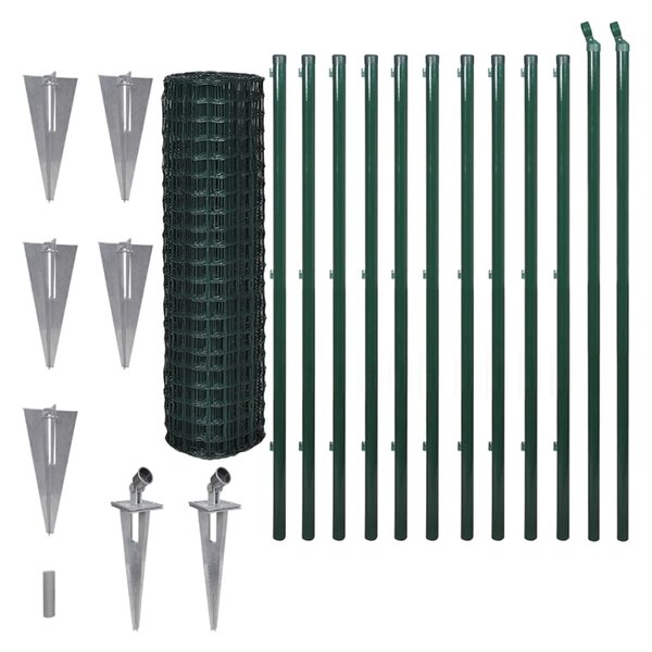 vidaXL Clôture euro Acier 25 x 1 5 m Vert