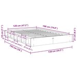 vidaXL Cadre de lit sans matelas 120x190 cm bois massif de chêne