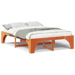 vidaXL Cadre de lit surélevé avec stockage Marron Bois massif en pin