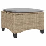 vidaXL Tabourets jardin coussins 2 Pièces beige 55x55x36cm résine tressée
