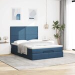VidaXL Cadre de lit ottoman avec matelas bleu 140x200 cm tissu