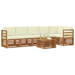 vidaXL Ensemble de canapés d'extérieur 7 pc Naturel et Crème Polyester