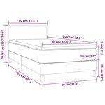vidaXL Sommier à lattes de lit avec matelas Gris 80x200 cm Similicuir