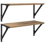 vidaXL Étagères Murales 2 Pièces Chêne artisanal 60 x 25 x 25 5 cm