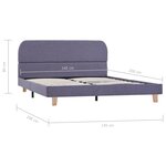 vidaXL Cadre de lit sans matelas gris clair tissu 140x200 cm