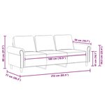 vidaXL Canapé à 3 places Jaune 180 cm Velours