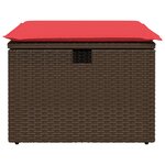 vidaXL Tabouret de jardin avec coussin Marron 55x55x37 cm Résine tressée