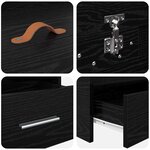 vidaXL Cadre de lit Chêne noir 80 x 200 cm Bois d'ingénierie