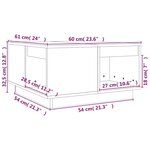 vidaXL Table basse Blanc 60x61x32 5 cm Bois massif de pin